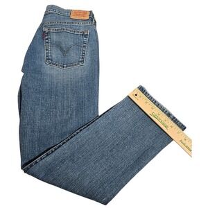 Levis 505 Straight Leg Jeans Womens 8M Medium Wash Blue Denim Stretch 703